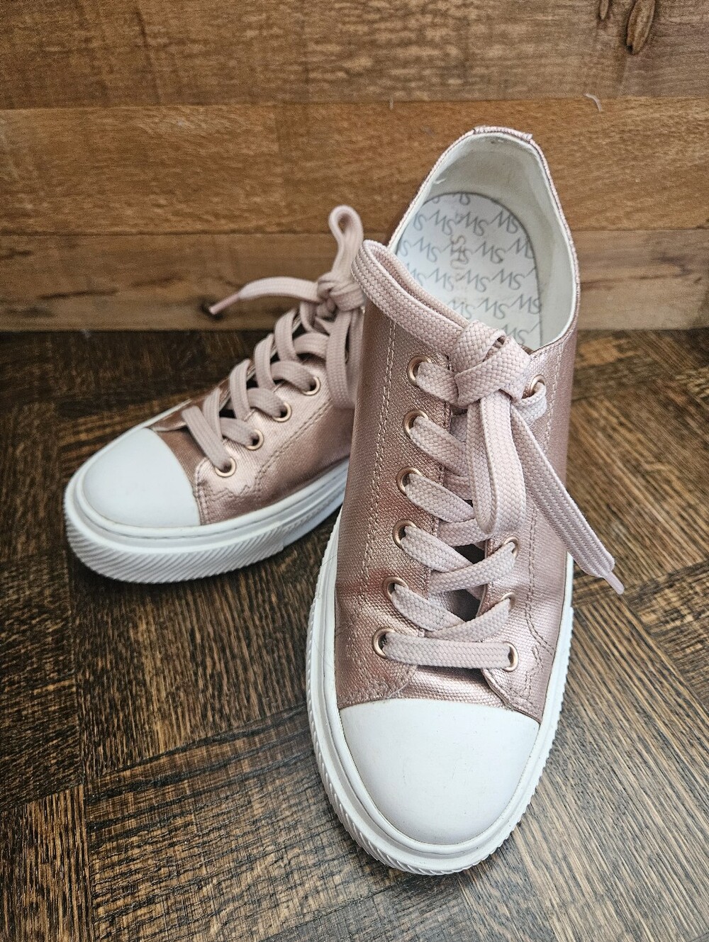 Stuart Weitzman Metallic Pink Sneakers